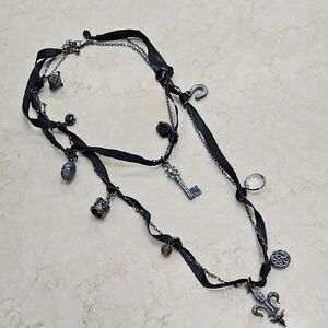 Black and Silver Charm Necklace